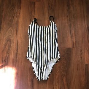 Stripe one piece bikini